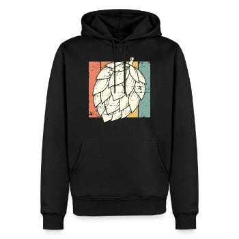 Bière Houblon - Sweat à capuche Premium bio Homme - noir - Devant - Nico (187cm)