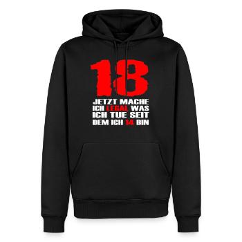18. Geburtstag - Männer Premium Bio Hoodie - Schwarz - Vorne - Nico (187cm)