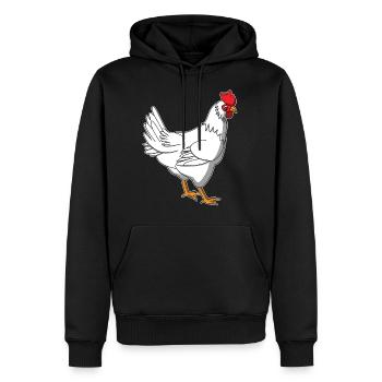 Huhn comic kawaii Kindershirt Bauernhof Geschenk - Männer Premium Bio Hoodie - Schwarz - Vorne - Nico (187cm)