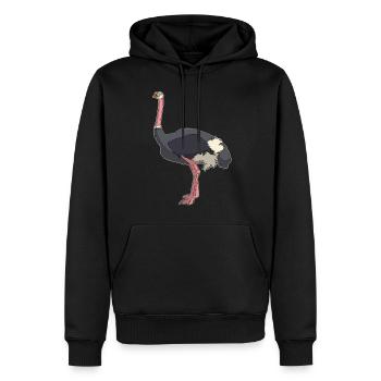 Nandu ostrich emu bird comic gift idea - Men’s Premium Organic Hoodie - black - Front - Nico (187cm)