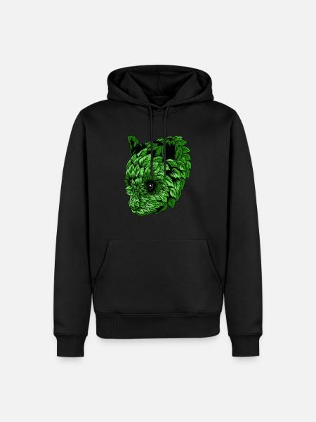 Green Panda - Men’s Premium Organic Hoodie - black