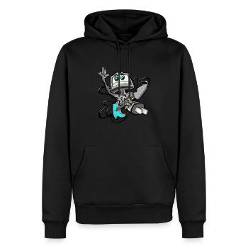 Guitariste de l’ordinateur cool en électrostyle - Sweat à capuche Premium bio Homme - noir - Devant - Nico (187cm)