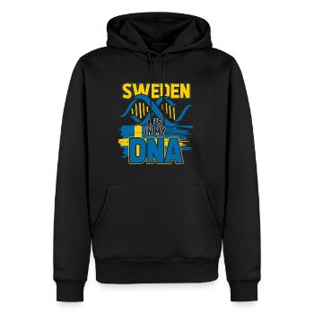 Schweden ist in meiner DNA - Männer Premium Bio Hoodie - Schwarz - Vorne - Nico (187cm)