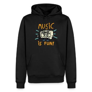 La musique est amusante - Sweat à capuche Premium bio Homme - noir - Devant - Nico (187cm)