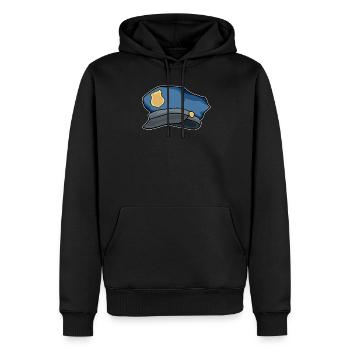 Police cap policier Bande dessinée idée de cadeau de police - Sweat à capuche Premium bio Homme - noir - Devant - Nico (187cm)