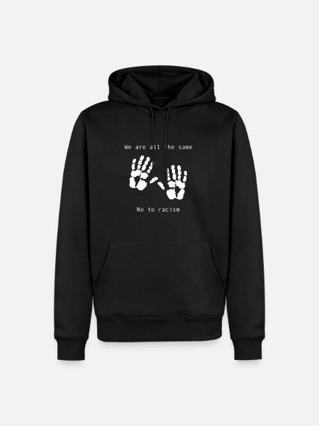 Gegen Rechts, Nazis, Rassismus. Für Demokratie - Männer Premium Bio Hoodie - Schwarz