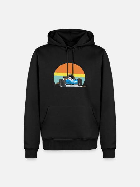 Rennauto am Horizont - Männer Premium Bio Hoodie - Schwarz