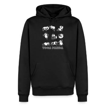 Yoga Panda Tier süße namaste Lotos Geschenkidee - Männer Premium Bio Hoodie - Schwarz - Vorne - Nico (187cm)