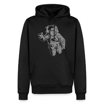Gorgeous Flying Astronaut design - Men’s Premium Organic Hoodie - black - Front - Nico (187cm)