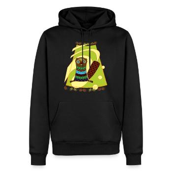 Biber - Männer Premium Bio Hoodie - Schwarz - Vorne - Nico (187cm)