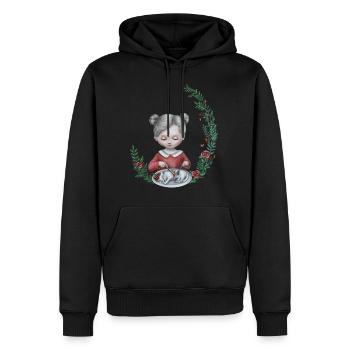 MEOW - Kunst für Tierrechte - Männer Premium Bio Hoodie - Schwarz - Vorne - Nico (187cm)