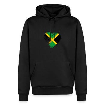 Grungy ich liebe Jamaika-Herz-Flagge - Männer Premium Bio Hoodie - Schwarz - Vorne - Nico (187cm)