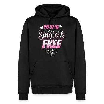 Lustiges junges einzelnes und freies nettes T-Shirt für Singles - Männer Premium Bio Hoodie - Schwarz - Vorne - Nico (187cm)