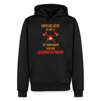 Jugendfeuerwehr Feuerwehrmann Feuerwehr Geschenk - Männer Premium Bio Hoodie - Schwarz - Vorne - Nico (187cm)