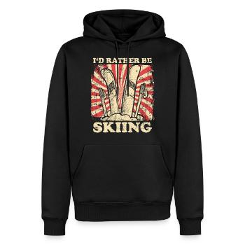 Skifahrer Winter Berge - Männer Premium Bio Hoodie - Schwarz - Vorne - Nico (187cm)