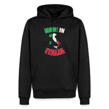 Drapeau Italie drapeau né en Italie Italie - Sweat à capuche Premium bio Homme - noir - Devant - Nico (187cm)