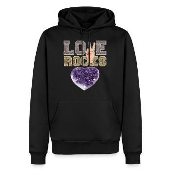 I love collecting minerals and natural stones - Men’s Premium Organic Hoodie - black - Front - Nico (187cm)