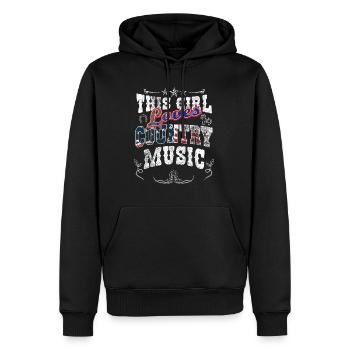 You are girl and you love country music - Men’s Premium Organic Hoodie - black - Front - Nico (187cm)