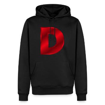 Rotes D - Männer Premium Bio Hoodie - Schwarz - Vorne - Nico (187cm)