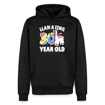 Dreißigjähriges Geschenk zum 30. Geburtstag von Llama - Männer Premium Bio Hoodie - Schwarz - Vorne - Nico (187cm)