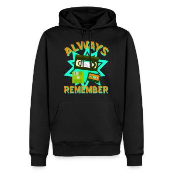 Neunziger style rétro cassette VHS Diskette Geschenk - Sweat à capuche Premium bio Homme - noir - Devant - Nico (187cm)
