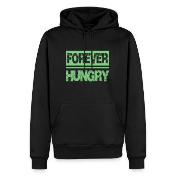 hunger - Men’s Premium Organic Hoodie - black - Front - Nico (187cm)