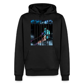 Skifahrer - Männer Premium Bio Hoodie - Schwarz - Vorne - Nico (187cm)