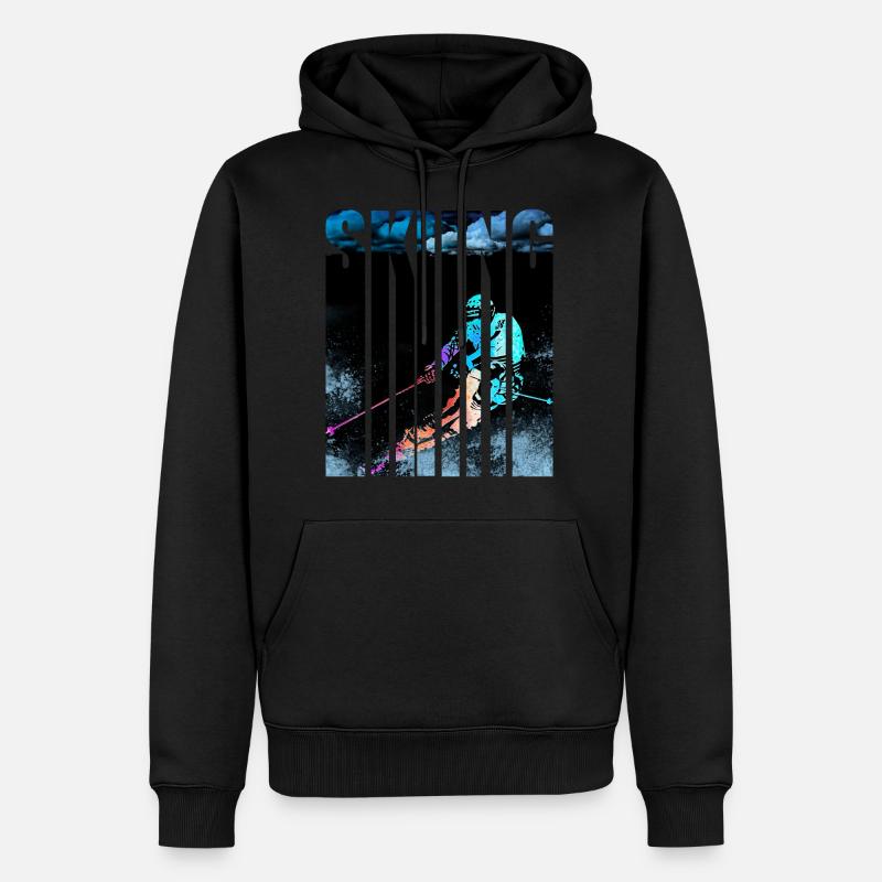 Skifahrer - Männer Premium Bio Hoodie - Schwarz