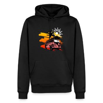 Surfen Sommer Sonne Bus Palmen - Männer Premium Bio Hoodie - Schwarz - Vorne - Nico (187cm)