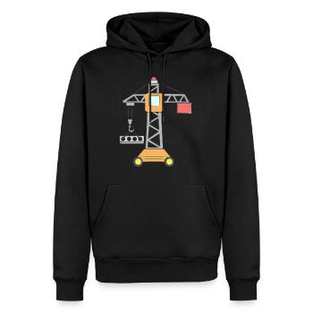 Crane children's construction site - Men’s Premium Organic Hoodie - black - Front - Nico (187cm)