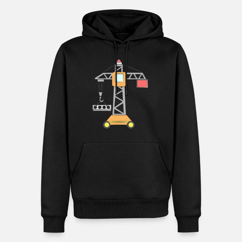Kran Kinder Baustelle - Männer Premium Bio Hoodie - Schwarz