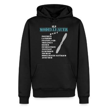 Modellbauer - Männer Premium Bio Hoodie - Schwarz - Vorne - Nico (187cm)
