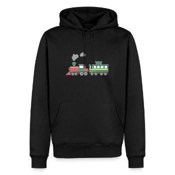 Zug mit Wagons - Männer Premium Bio Hoodie - Schwarz - Vorne - Nico (187cm)