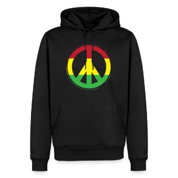 Paix paix paix De Paix - Sweat à capuche Premium bio Homme - noir - Devant - Nico (187cm)