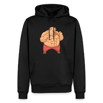 Schwein mit Sixpack Super Stark - Männer Premium Bio Hoodie - Schwarz - Vorne - Nico (187cm)