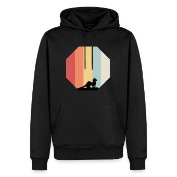 Frettchen Retro Vintage - Männer Premium Bio Hoodie - Schwarz - Vorne - Nico (187cm)