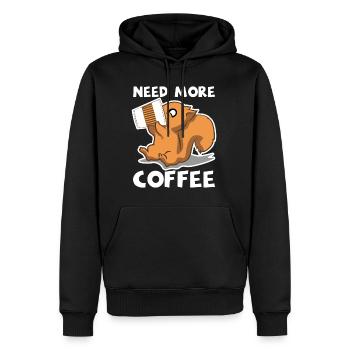 Lustiges Eichhörnchen Braucht Mehr Kaffee Geschenk - Männer Premium Bio Hoodie - Schwarz - Vorne - Nico (187cm)