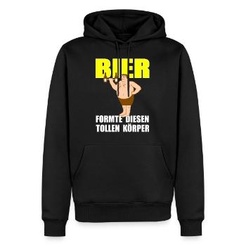 Bier formte diesen tollen Körper - lustiges Bier - Männer Premium Bio Hoodie - Schwarz - Vorne - Nico (187cm)
