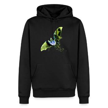 Fledermaus - Männer Premium Bio Hoodie - Schwarz - Vorne - Nico (187cm)