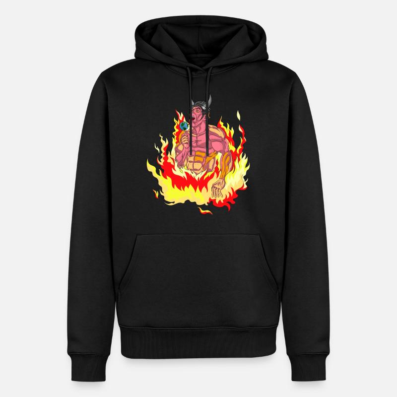 DEVIL'S CANDY HELL - SWEET METTRE LE MONDE EN FEU - Sweat à capuche Premium bio Homme - noir