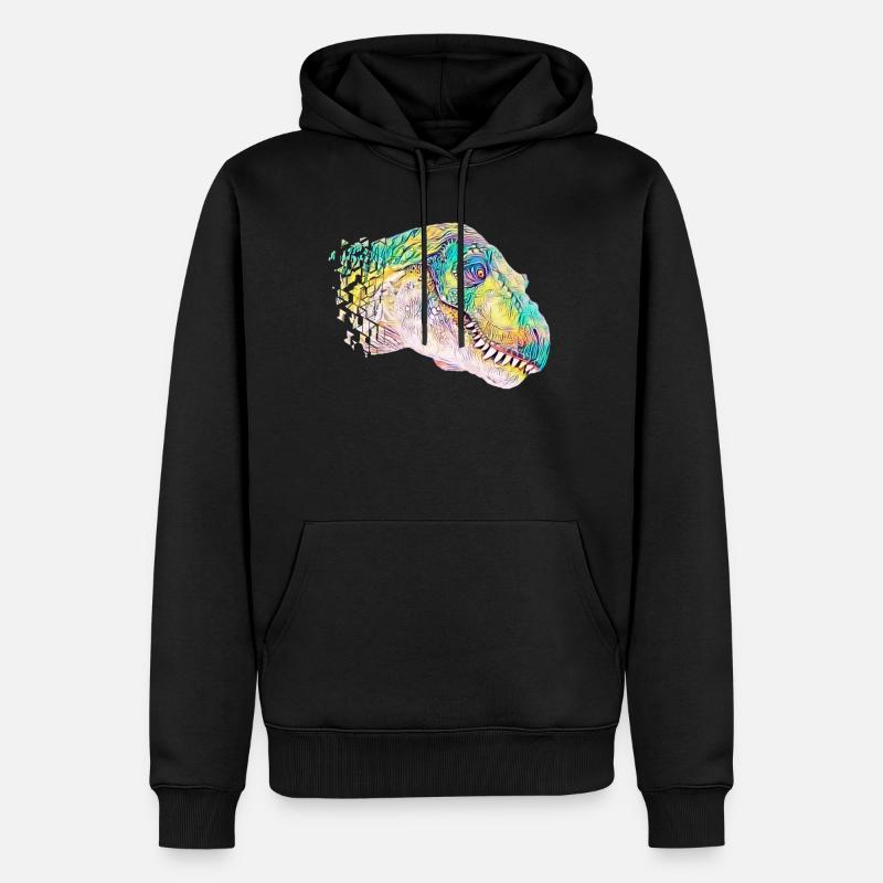 T-Rex - Männer Premium Bio Hoodie - Schwarz