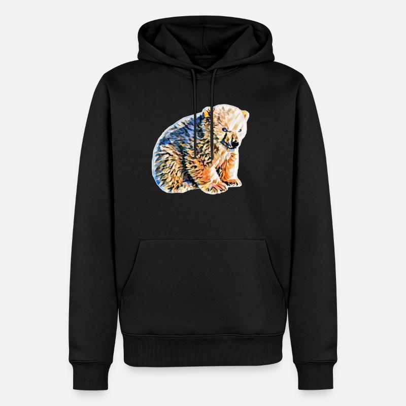 Ours polaire - Sweat à capuche Premium bio Homme - noir