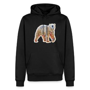 Ours polaire - Sweat à capuche Premium bio Homme - noir - Devant - Nico (187cm)