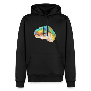 T-Rex - Sweat à capuche Premium bio Homme - noir - Devant - Nico (187cm)