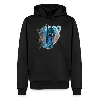 Ours polaire - Sweat à capuche Premium bio Homme - noir - Devant - Nico (187cm)