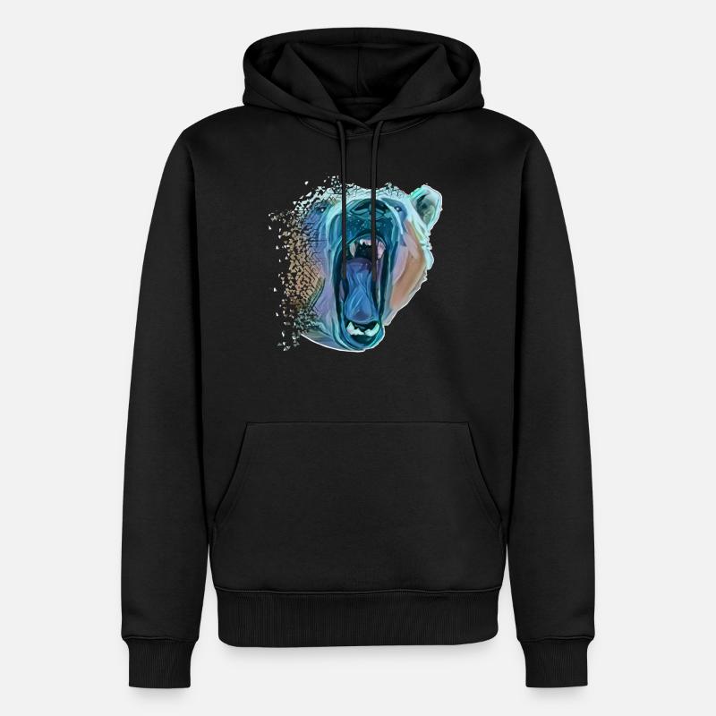 Eisbär - Männer Premium Bio Hoodie - Schwarz
