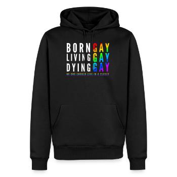 LGBT Gay Bear Pride - Männer Premium Bio Hoodie - Schwarz - Vorne - Nico (187cm)