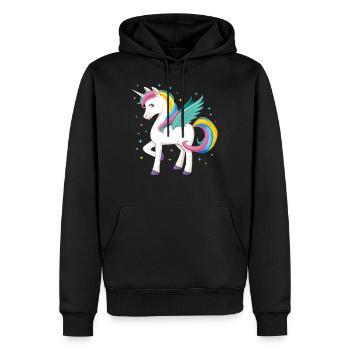 Einhorn Unicorn Sterne Geschenk - Männer Premium Bio Hoodie - Schwarz - Vorne - Nico (187cm)