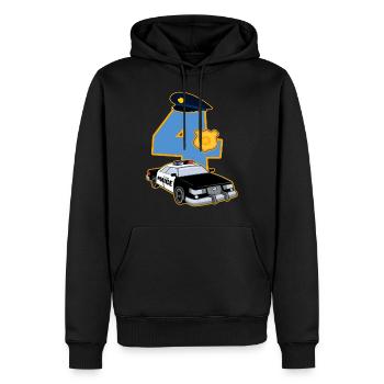 4. Geburtstag Polizei 4 Jahre Kostüm Geschenk - Männer Premium Bio Hoodie - Schwarz - Vorne - Nico (187cm)
