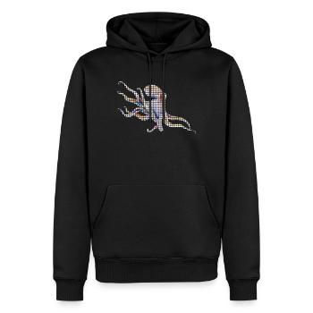 Oktopus - Männer Premium Bio Hoodie - Schwarz - Vorne - Nico (187cm)